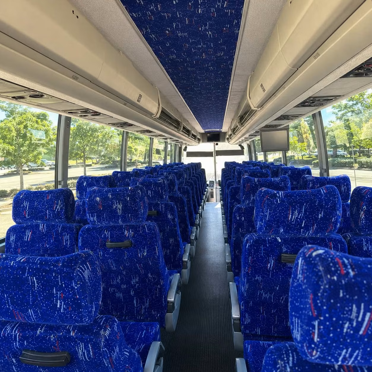56 passenger charter bus inside