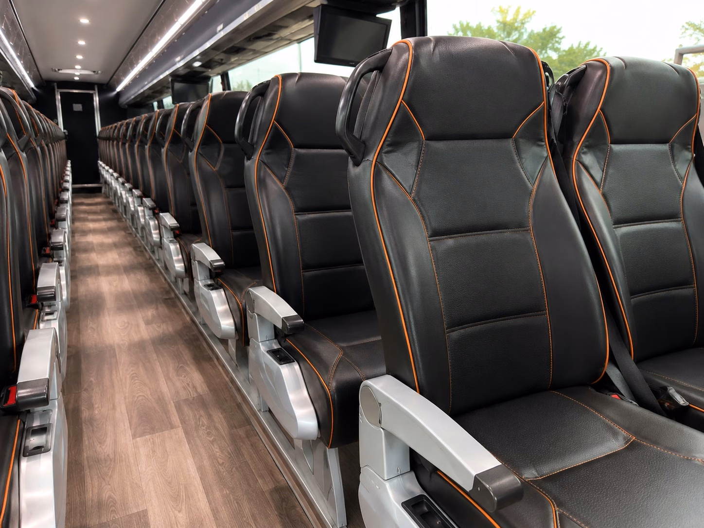 kirkland charter bus rental interior